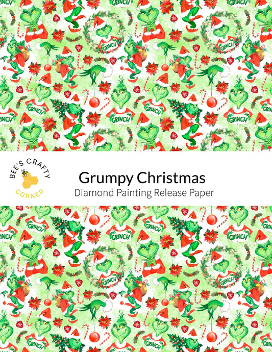 Grumpy Christmas - Reusable Patterned Diamond Painting Release Paper