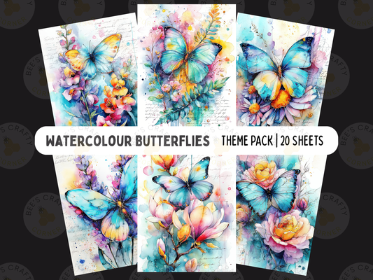Watercolour Butterfies - Theme Pack Reusable Diamond Painting Release Paper