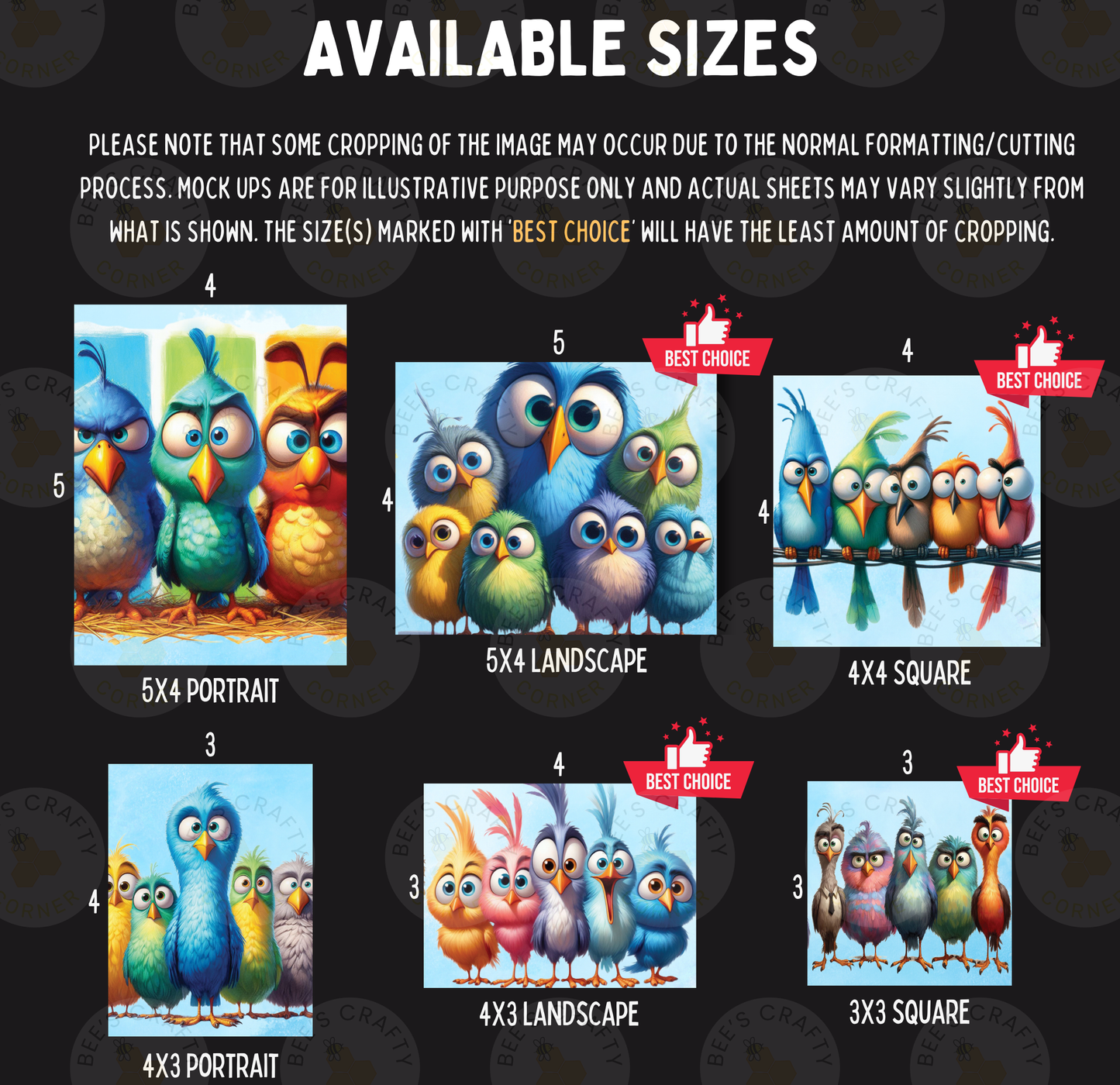 Quirky Birds - Theme Pack Reusable Diamond Painting Release Paper