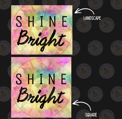 two square images with the text "SHINE Bright" written on them.