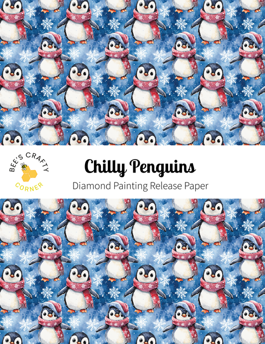 Chilly Penguins - Reusable Patterned Diamond Painting Release Paper