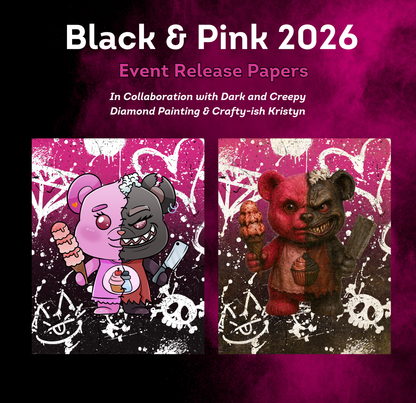 Black and Pink 2026 Event Release Papers - Reusable Diamond Painting Release Paper