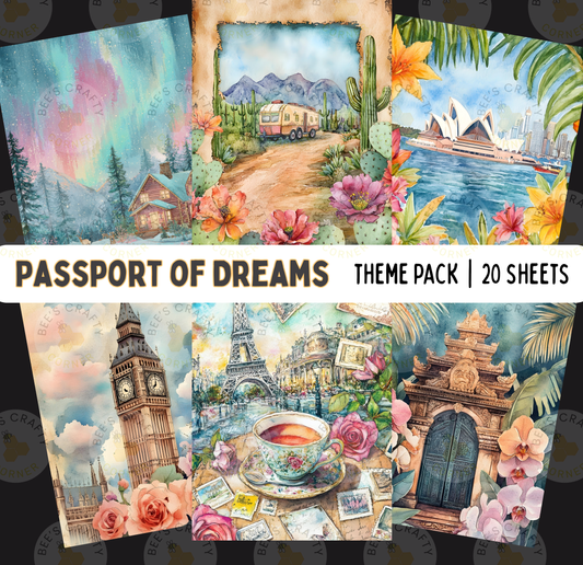 Passport of Dreams - Theme Pack Reusable Diamond Painting Release Paper