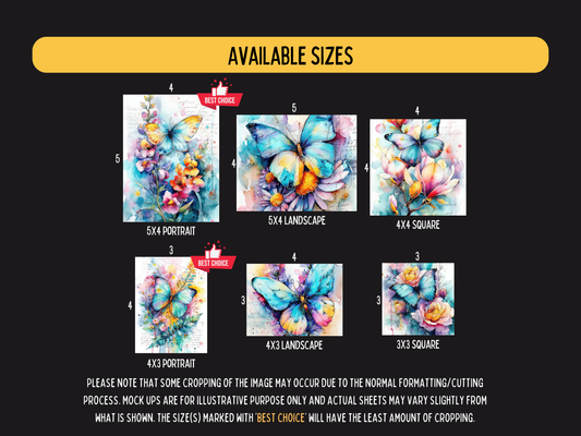 Watercolour Butterfies - Theme Pack Reusable Diamond Painting Release Paper