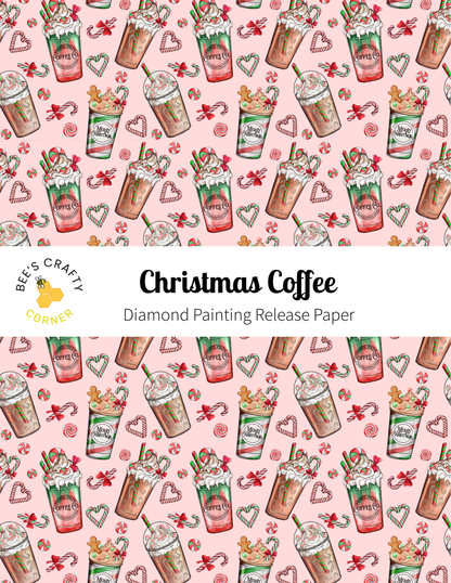 Christmas Coffee - Reusable Patterned Diamond Painting Release Paper