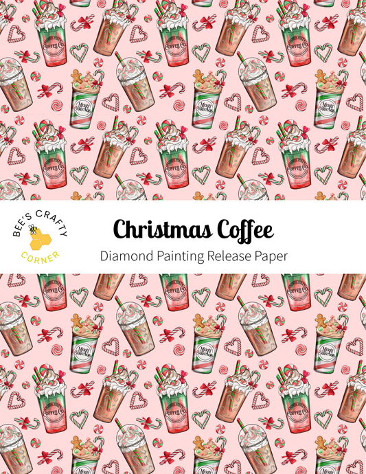 Christmas Coffee - Reusable Patterned Diamond Painting Release Paper