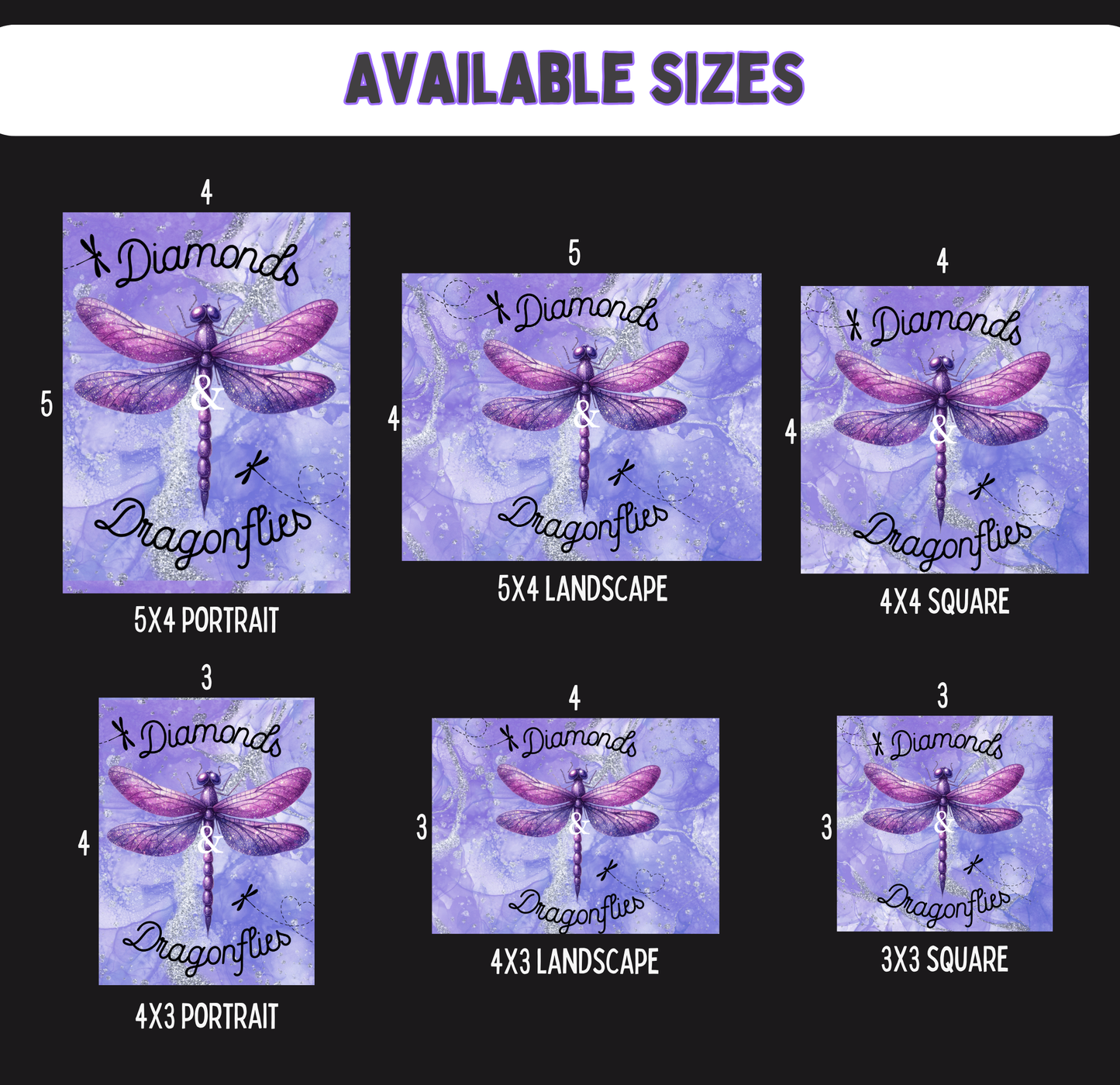 Diamonds and Dragonflies - Reusable Diamond Painting Release Paper