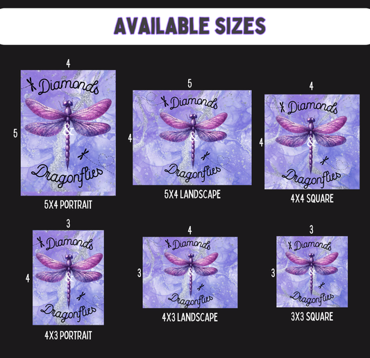 Diamonds and Dragonflies - Reusable Diamond Painting Release Paper
