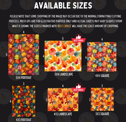 Fall Leaves - Theme Pack Reusable Diamond Painting Release Paper