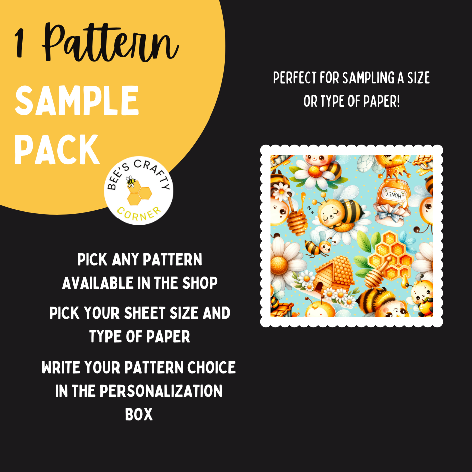 1 Pattern Sample Pack (1 size) - Reusable Diamond Painting Release Paper