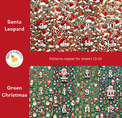 Christmas Advent Sets - Reusable Numbered Diamond Painting Release Paper