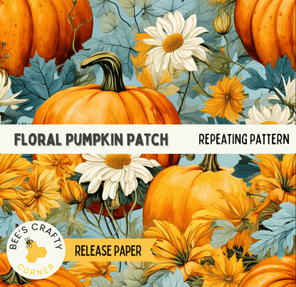 The image is a vibrant and colorful collage featuring a variety of autumnal elements, including pumpkins, daisies, and leaves. The overall composition is visually appealing and showcases the beauty of the season.