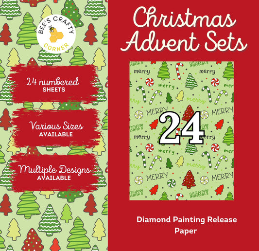 Christmas Advent Sets - Reusable Numbered Diamond Painting Release Paper