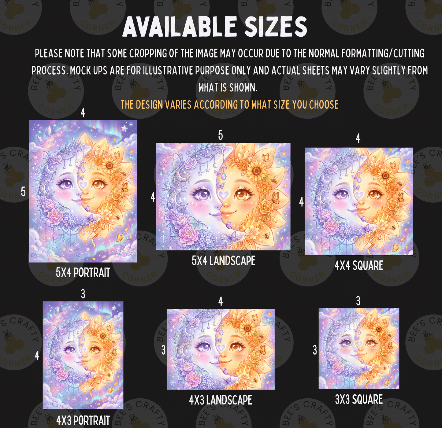 various sizes of illustrations, including portraits and landscapes, with a focus on the design and artistic style.