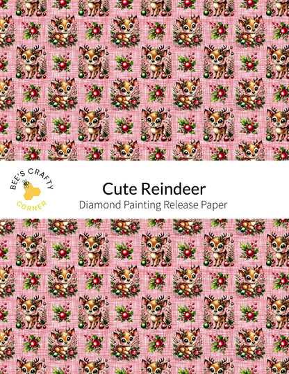 Cute Reindeer - Reusable Patterned Diamond Painting Release Paper