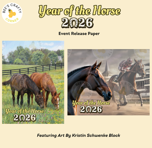 Year of the Horse 2026 Event Release Papers - Featuring Art By Kristin Schwenke Block