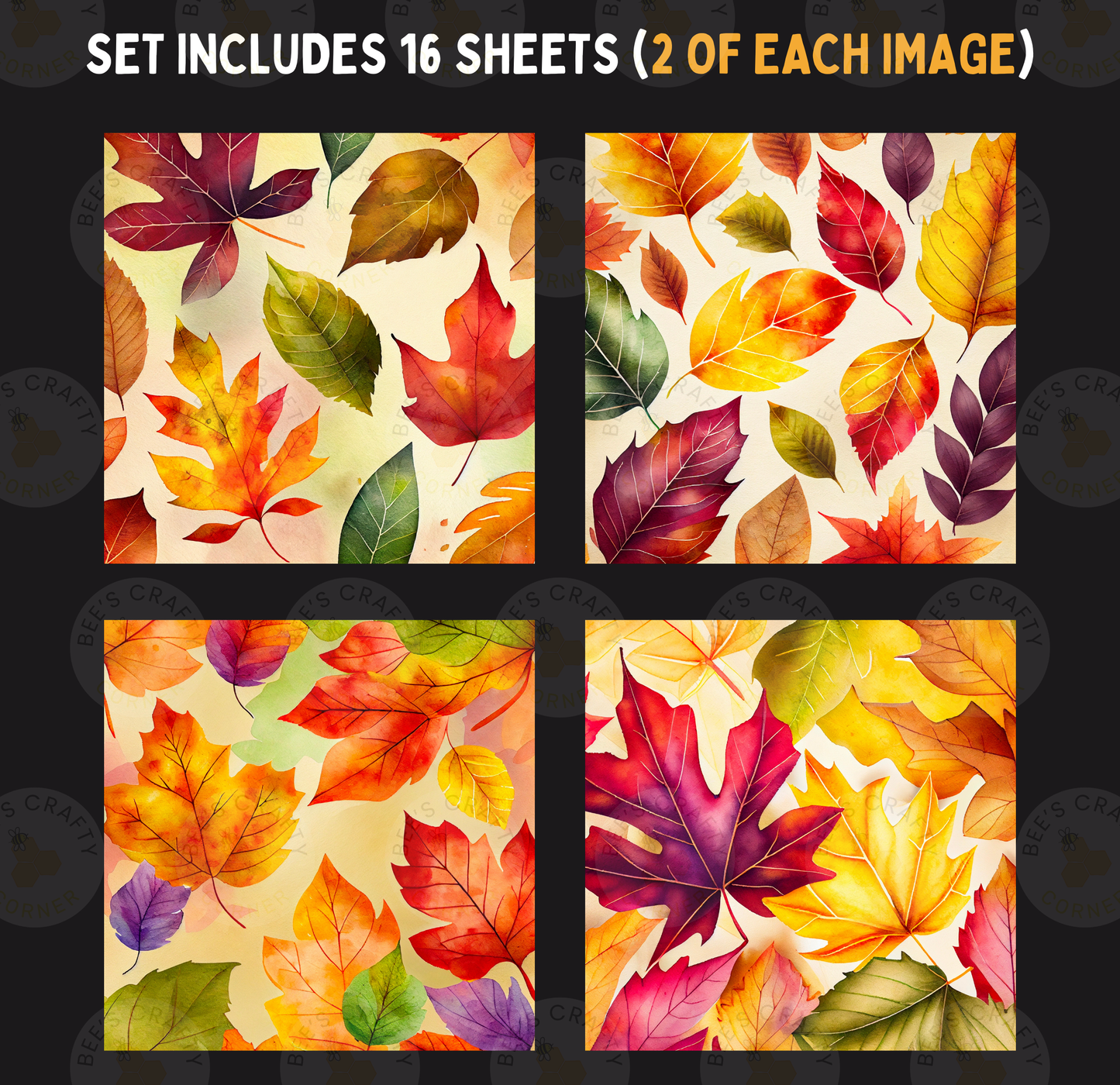 Vibrant Leaves - Theme Pack Reusable Diamond Painting Release Paper