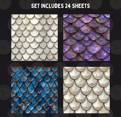 Dragon Scales - Theme Pack Reusable Diamond Painting Release Paper