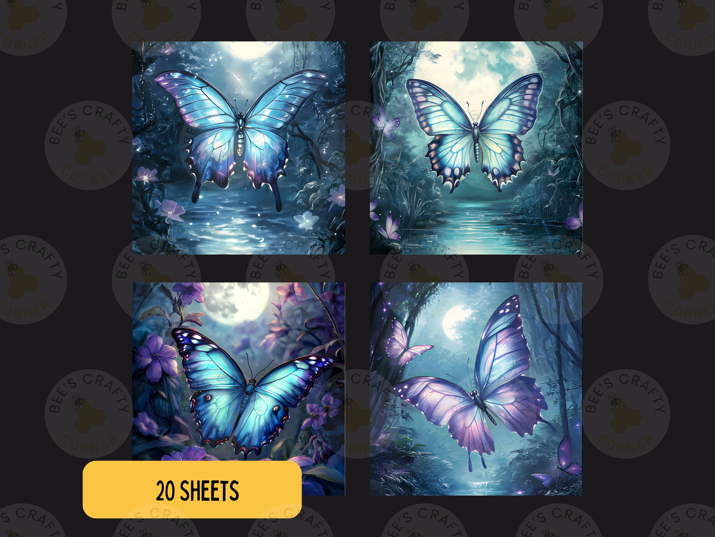 Enchanted Butterflies - Theme Pack Reusable Diamond Painting Release Paper