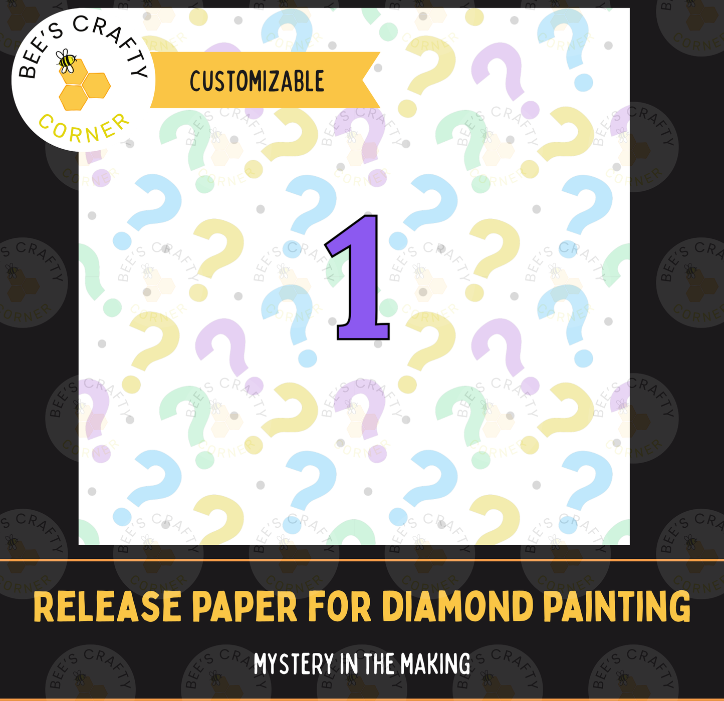 Customizable Question Mark Style - Decorative Reusable Release Paper Sheets, Cover Paper For Diamond Painting
