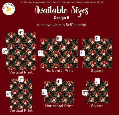 Christmas Bows - Reusable Patterned Diamond Painting Release Paper