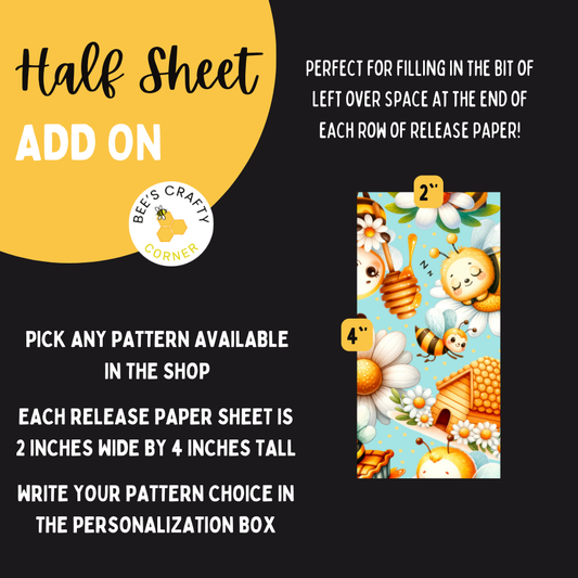 Half Sheet Add On - Reusable Diamond Painting Release Paper