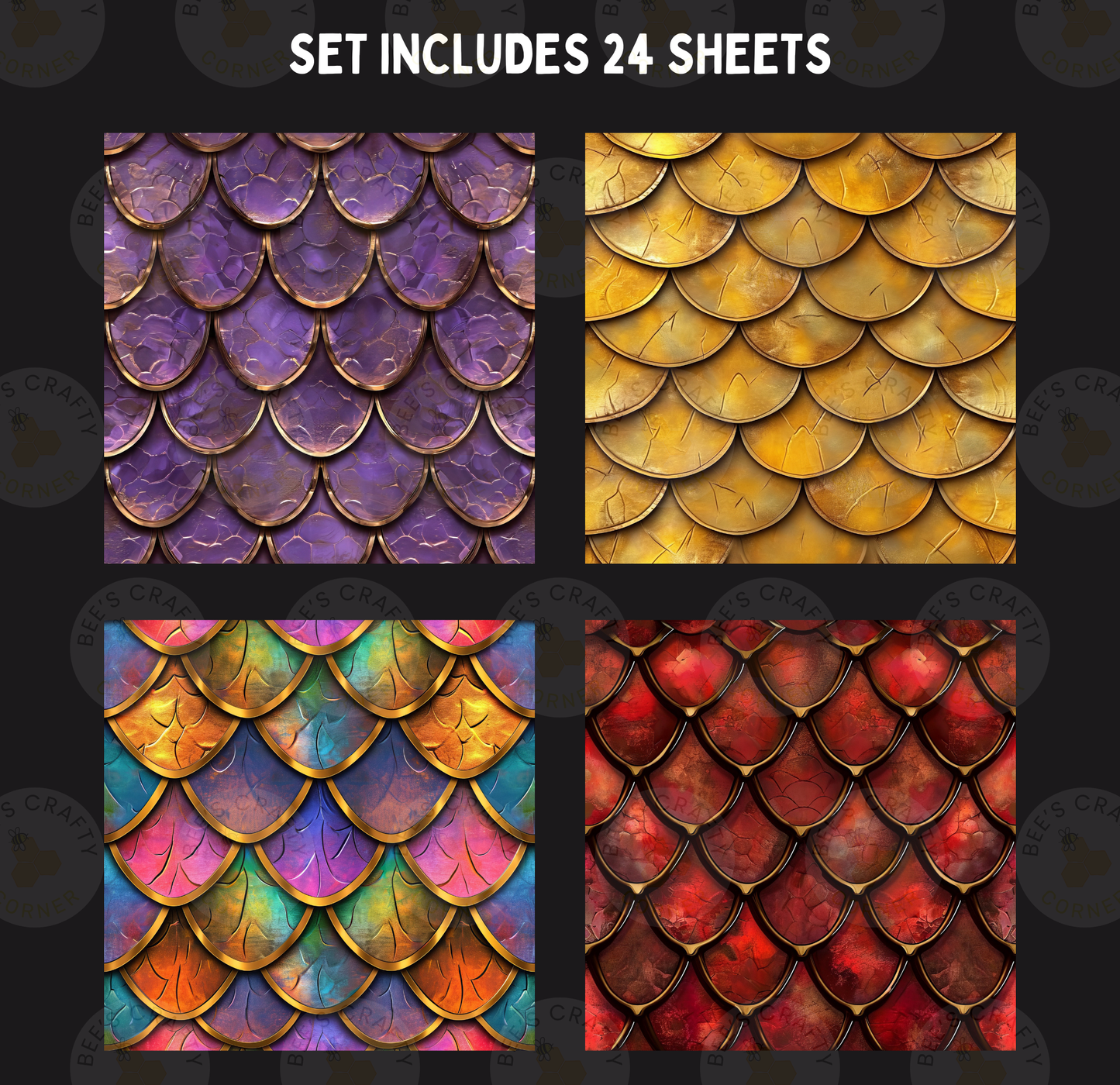 Dragon Scales - Theme Pack Reusable Diamond Painting Release Paper