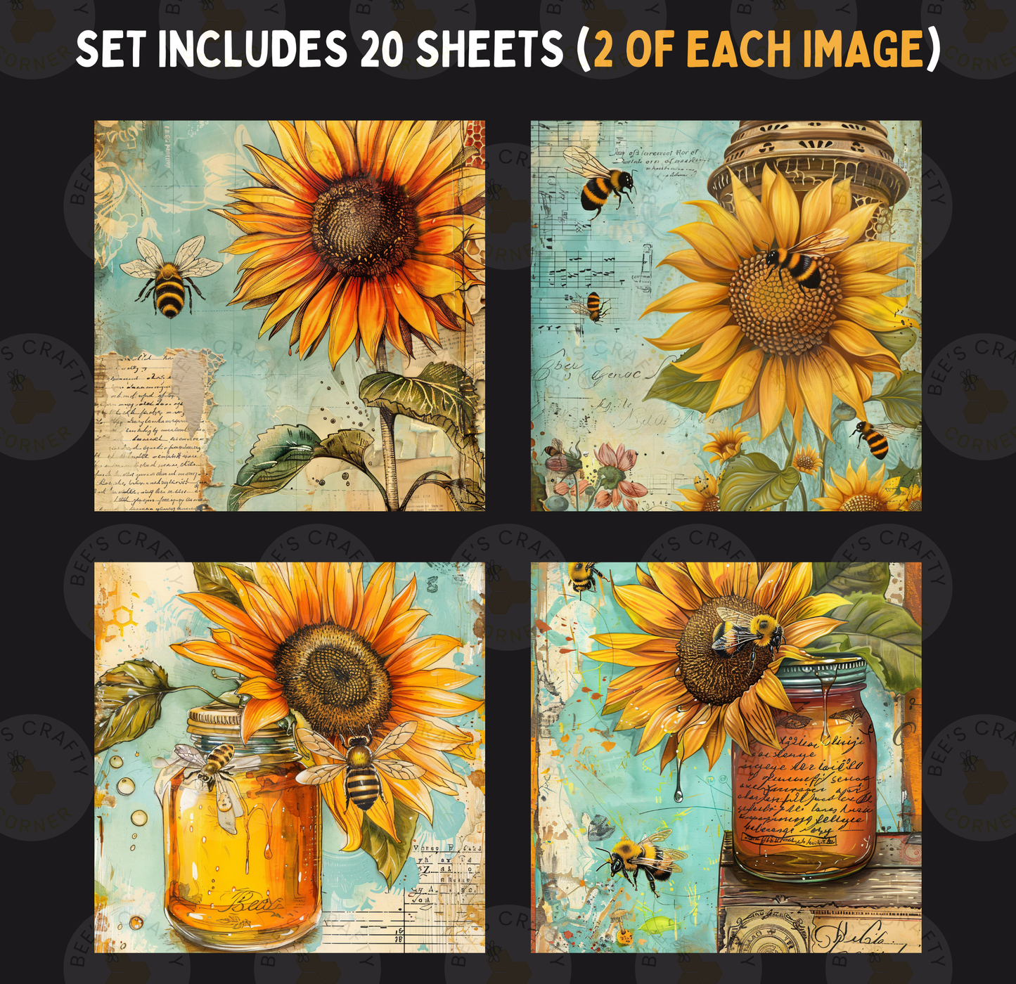 Sunshine and Honey - Theme Pack Reusable Diamond Painting Release Paper