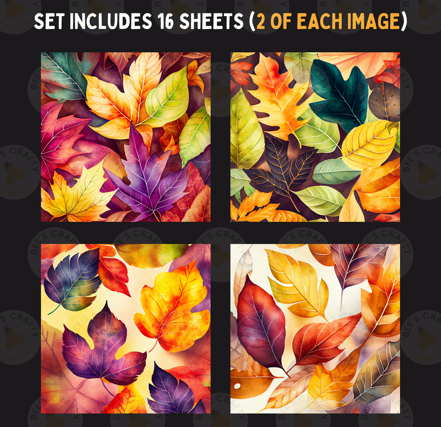 Vibrant Leaves - Theme Pack Reusable Diamond Painting Release Paper