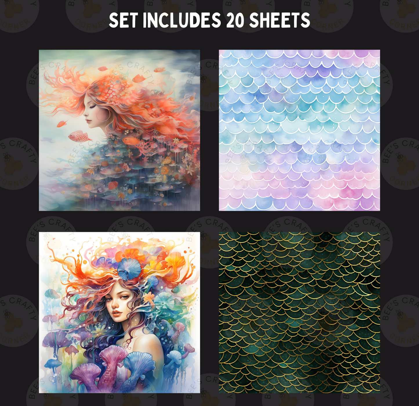 Mythical Mermaids - Theme Pack Reusable Diamond Painting Release Paper