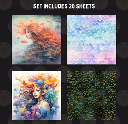Mythical Mermaids - Theme Pack Reusable Diamond Painting Release Paper