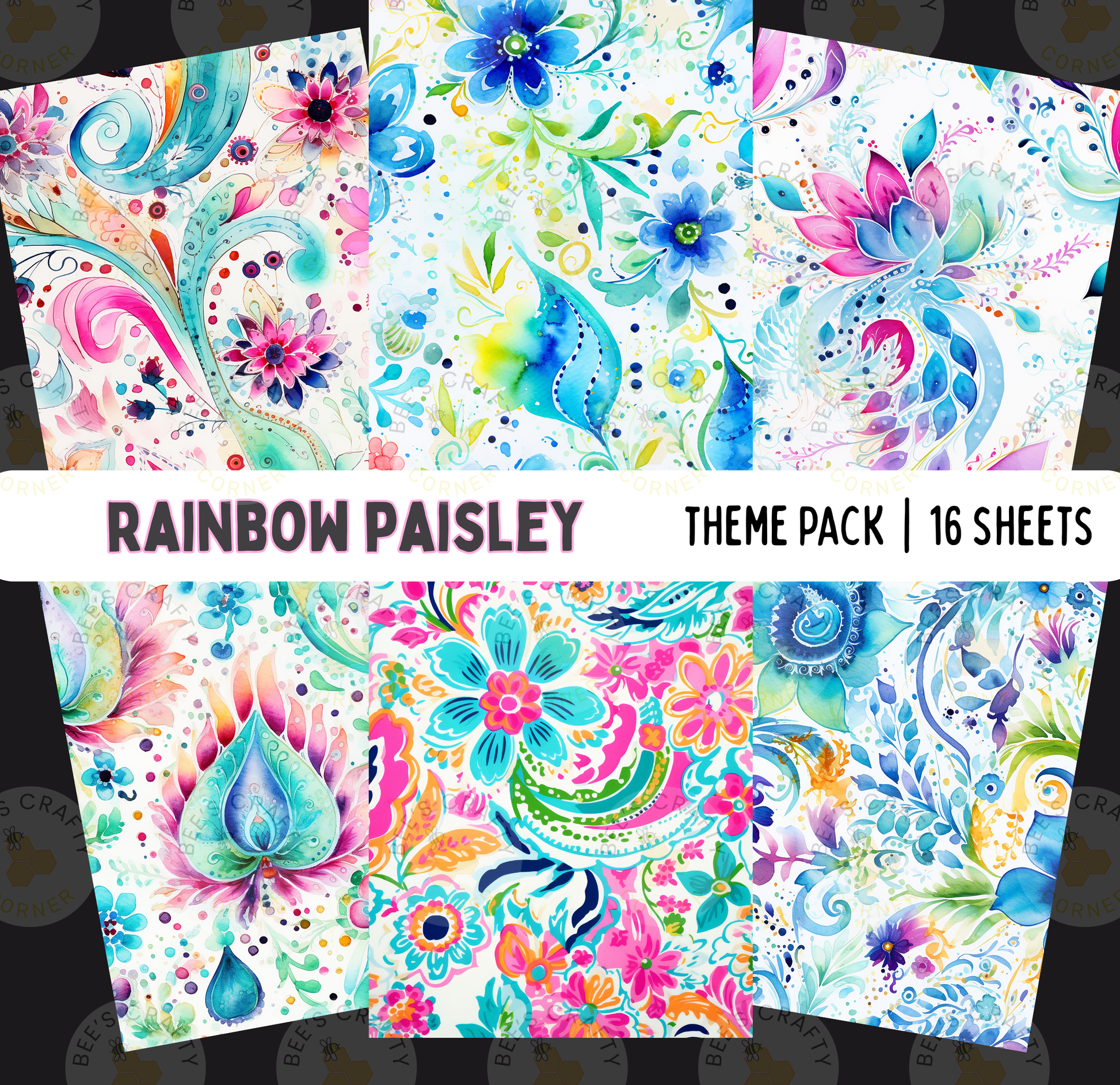 The image is a collage of 16 colorful and intricate floral designs, including various types of flowers, leaves, and other natural elements. The designs are arranged in a visually appealing manner, showcasing the artist's skill and creativity.