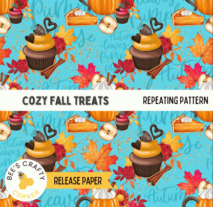 Cozy Fall Treats - Reusable Patterned Diamond Painting Release Paper
