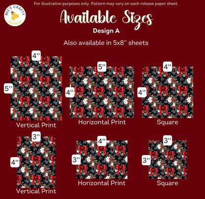 Christmas Bows - Reusable Patterned Diamond Painting Release Paper