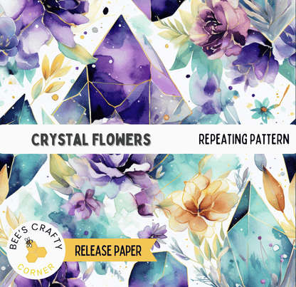 Crystal Flowers - Reusable Patterned Diamond Painting Release Paper