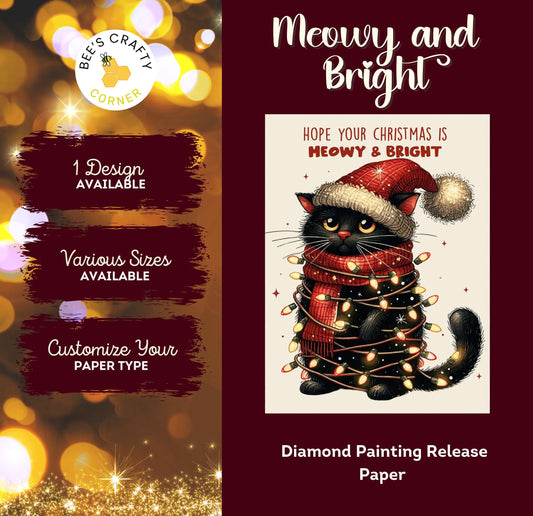 Meowy and Bright - Reusable Patterned Diamond Painting Release Paper