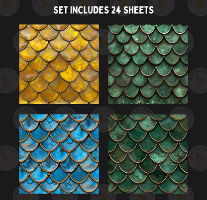 Dragon Scales - Theme Pack Reusable Diamond Painting Release Paper