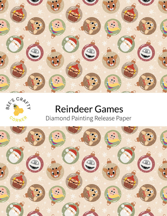 Reindeer Games - Reusable Patterned Diamond Painting Release Paper