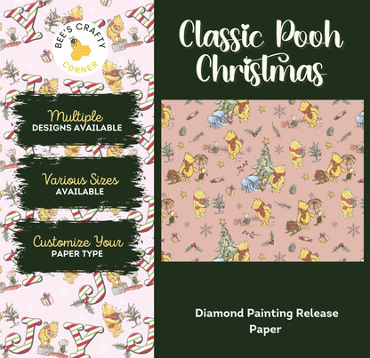Classic Pooh Christmas - Reusable Patterned Diamond Painting Release Paper