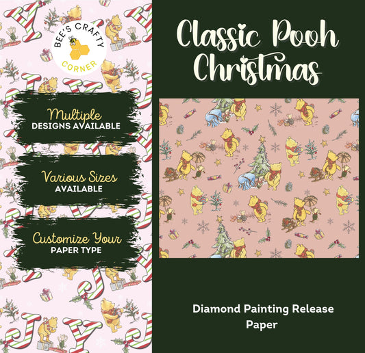 Classic Pooh Christmas - Reusable Patterned Diamond Painting Release Paper