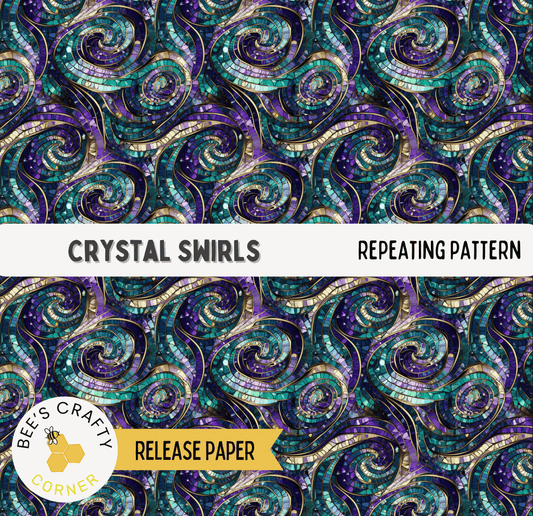Crystal Swirls - Reusable Patterned Diamond Painting Release Paper
