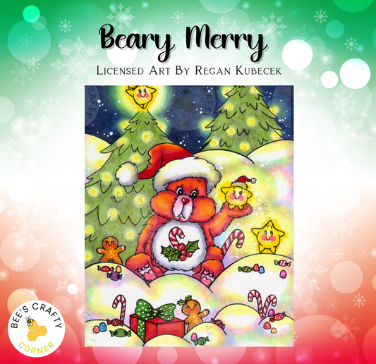 Beary Merry by Regan Kubecek - Licensed Diamond Painting Release Paper
