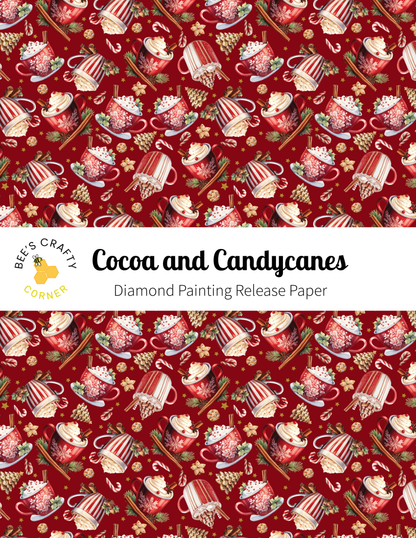 Cocoa and Candycanes - Reusable Patterned Diamond Painting Release Paper