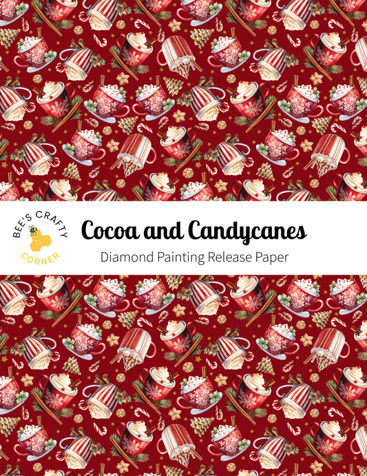 Cocoa and Candycanes - Reusable Patterned Diamond Painting Release Paper