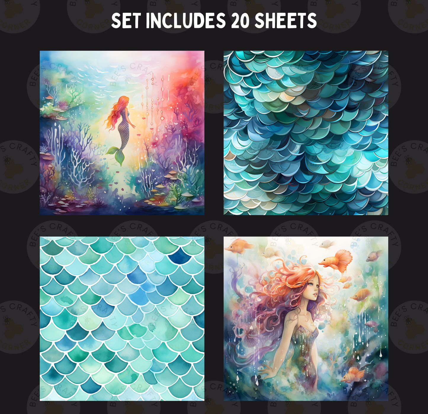 Mythical Mermaids - Theme Pack Reusable Diamond Painting Release Paper