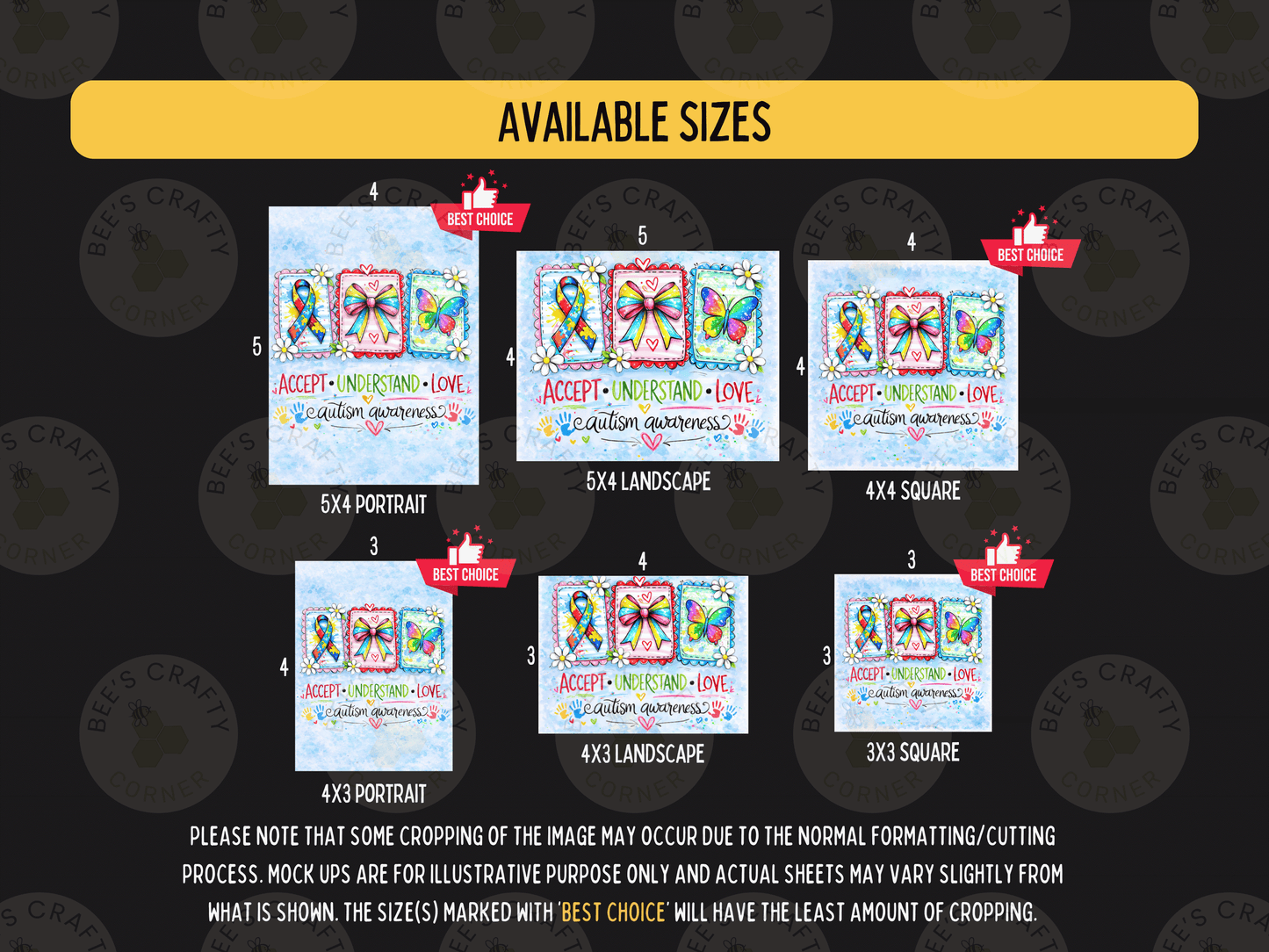 Accept Understand Love - Reusable Release Papers for Diamond Painting