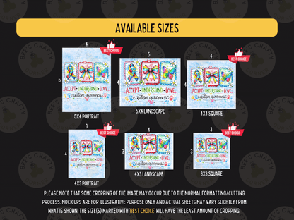 Accept Understand Love - Reusable Release Papers for Diamond Painting