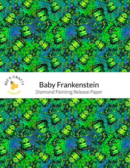 The image is a repeating pattern of green and blue cartoon-like creatures, resembling a wallpaper or a fabric design.