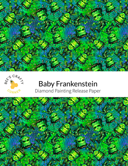 The image is a repeating pattern of green and blue cartoon-like creatures, resembling a wallpaper or a fabric design.