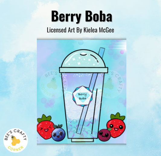 a picture of berry boba on a blue background